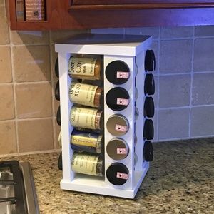 Rotating Wooden 20 pc. Spice Rack (no bottles)